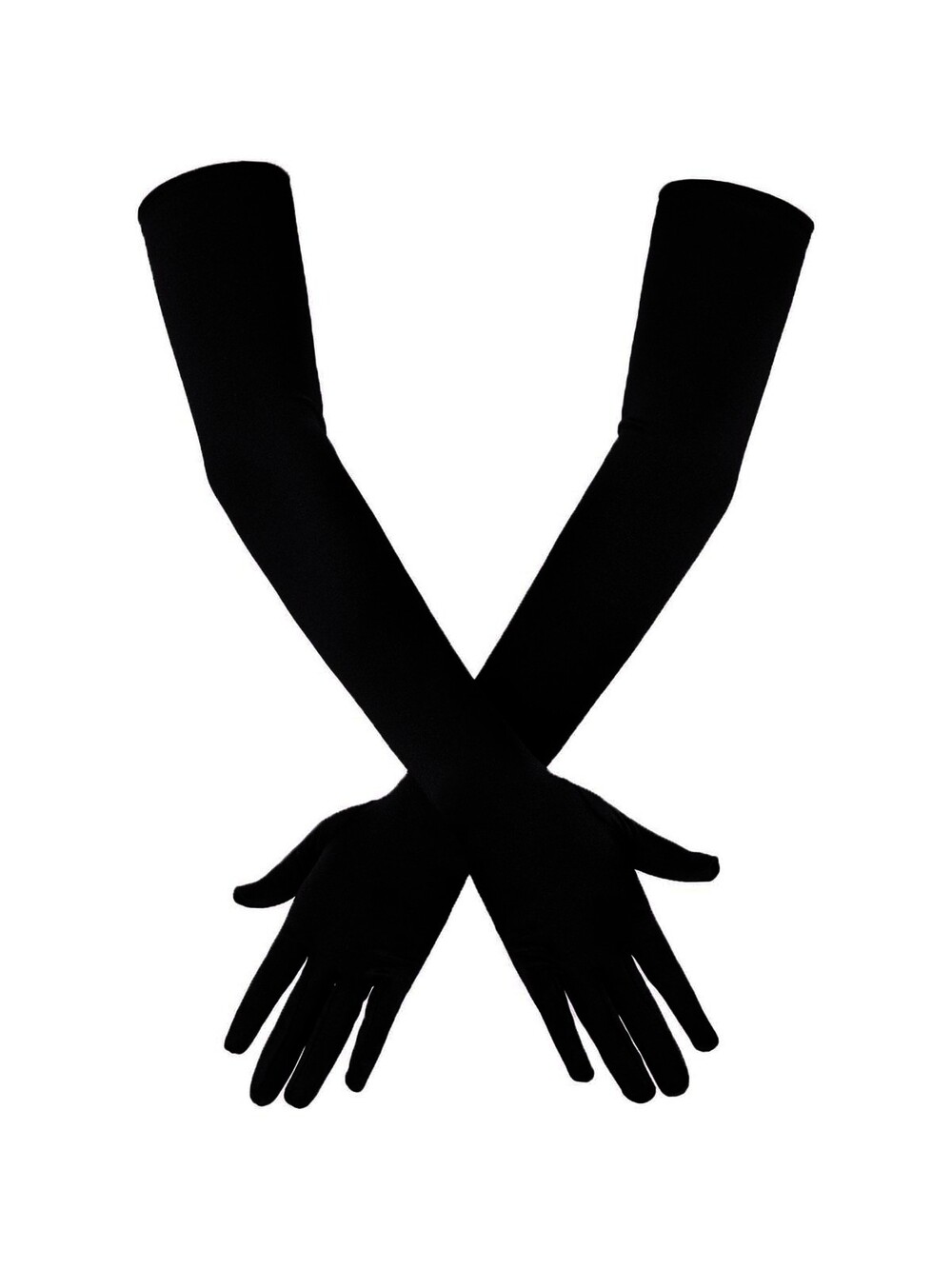 Black satin opera gloves 21 inch